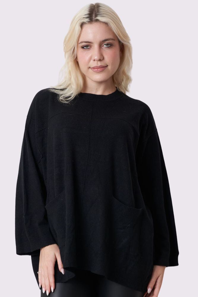 Plain Knitted Tunic Top