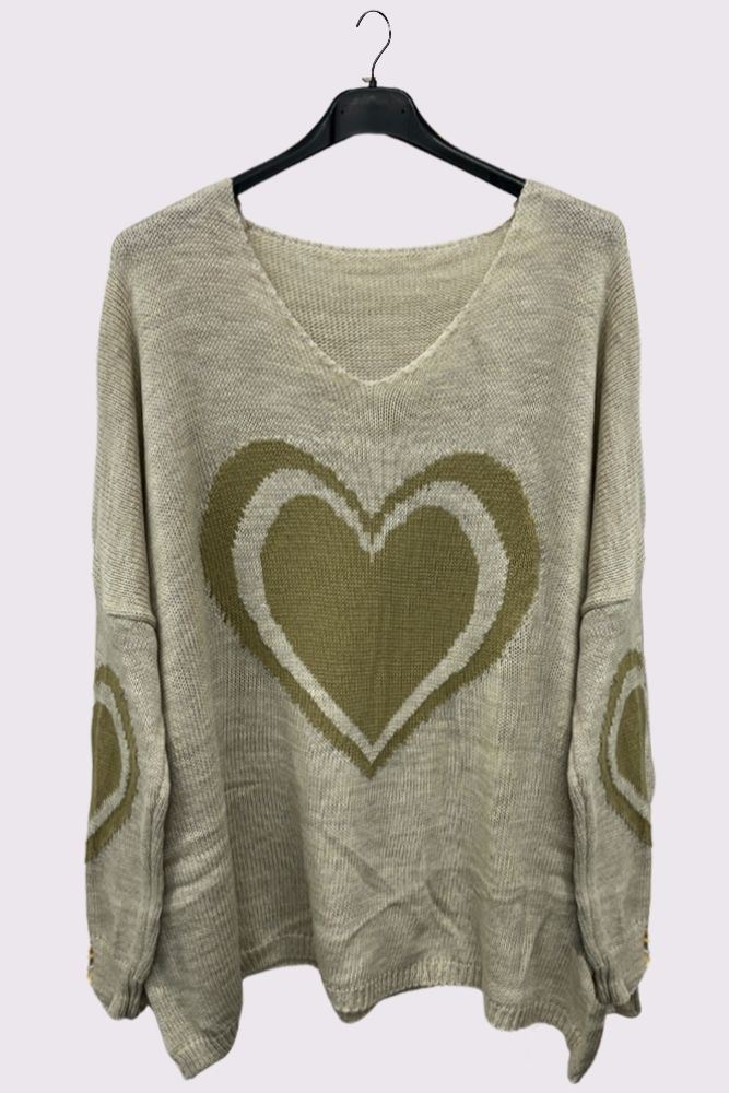 Heart Pattern Knitted Top