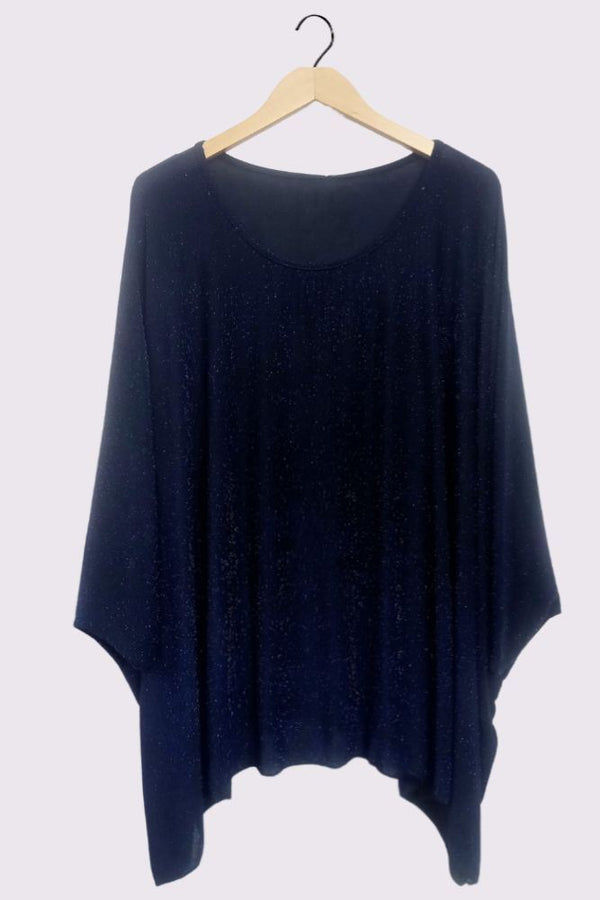 Glitter Oversized Batwing Top