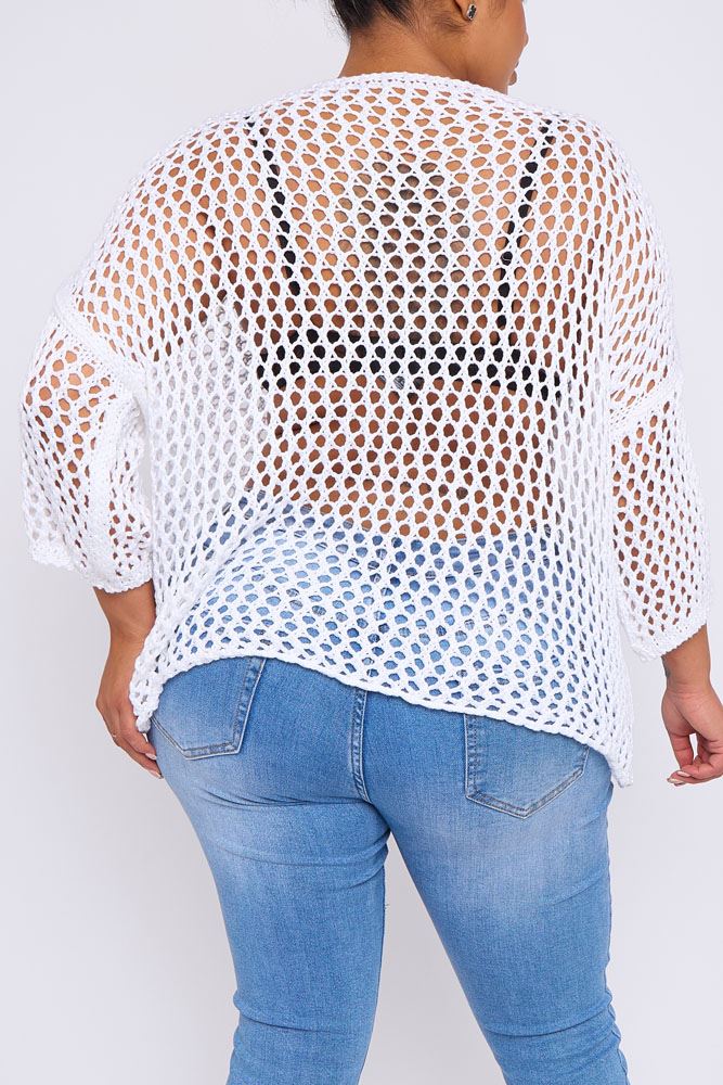 Crochet Star Pattern Mesh Cotton Top