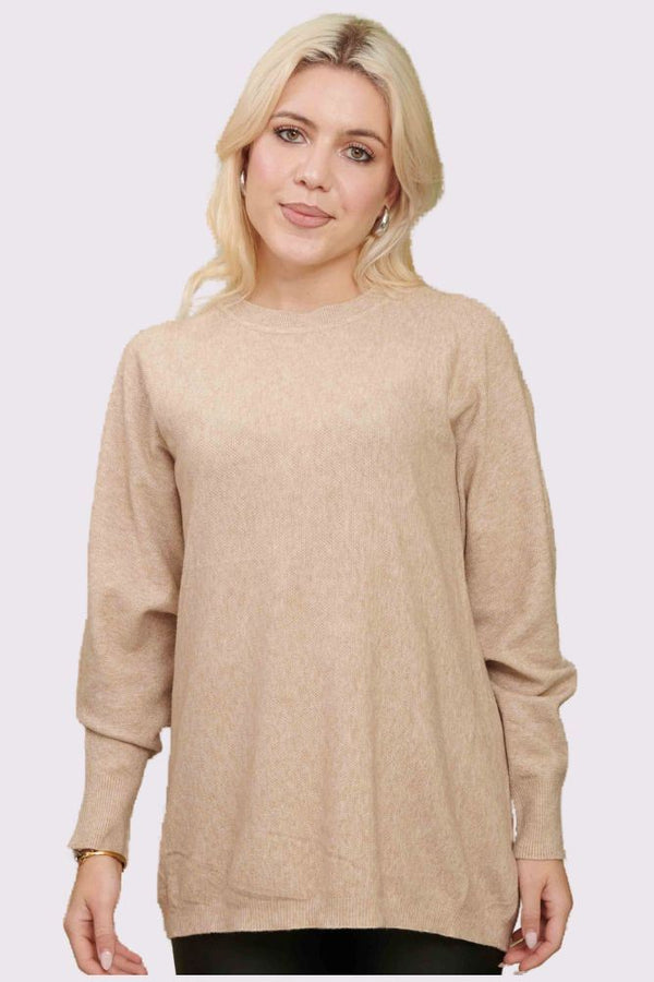 Plain Ribbed Long Sleeve Soft Feel Top