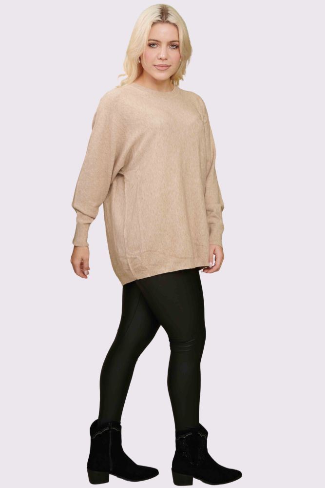 Plain Ribbed Long Sleeve Soft Feel Top