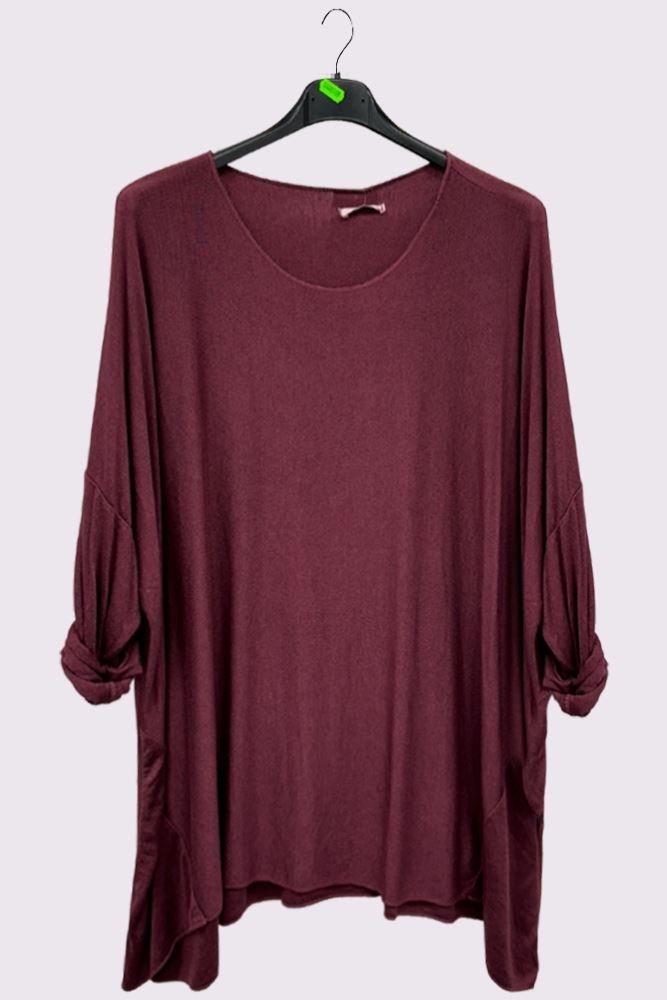 Plain Soft Feel Hanky Hem Top