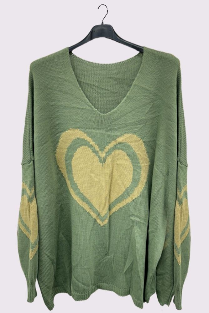 Heart Pattern Knitted Top