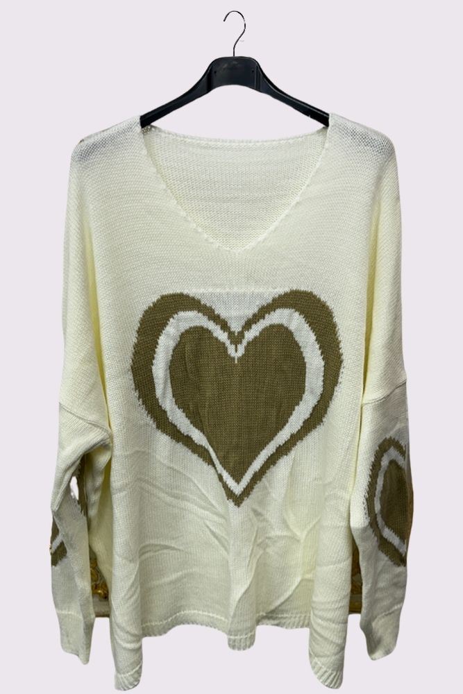 Heart Pattern Knitted Top