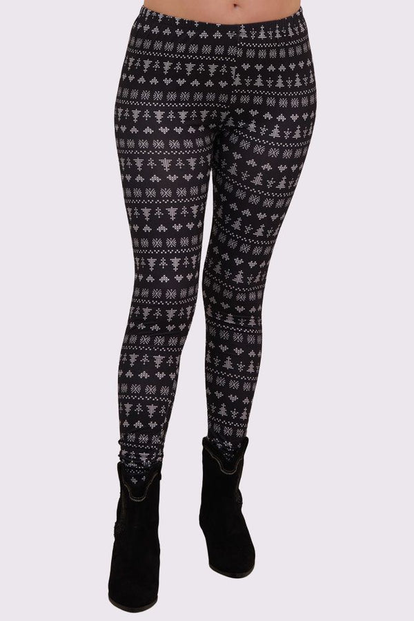 Aztec Christmas Print Christmas Leggings