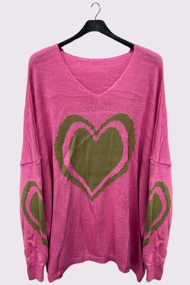 Heart Pattern Knitted Top