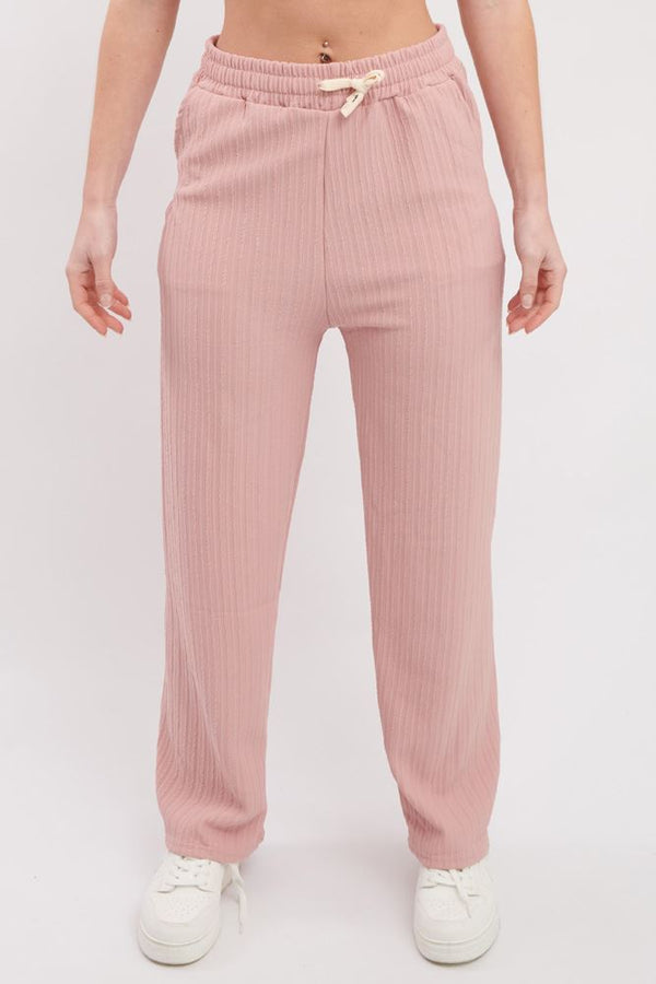 Plain Knit Open Hem Pocket Trousers