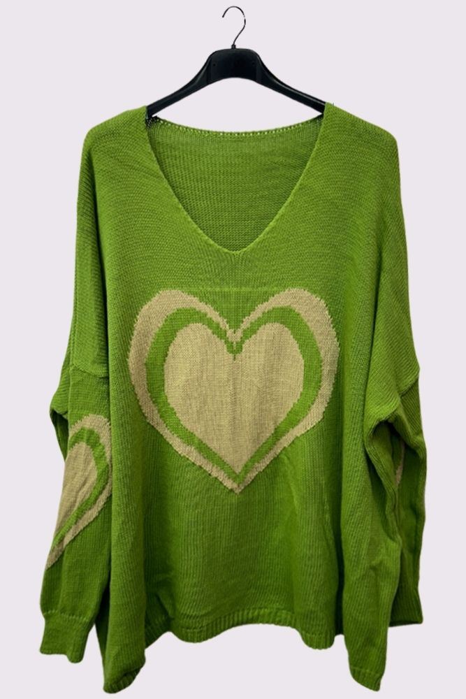 Heart Pattern Knitted Top