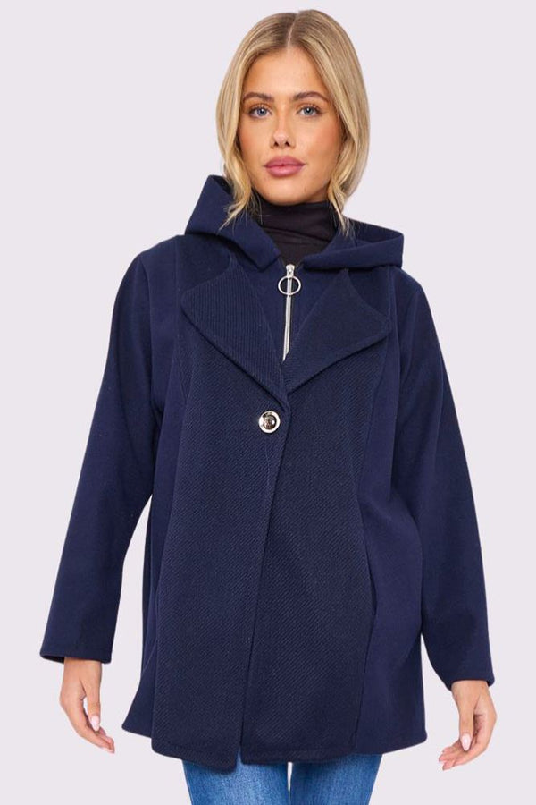 Double Layered Long Sleeve Hooded Jacket