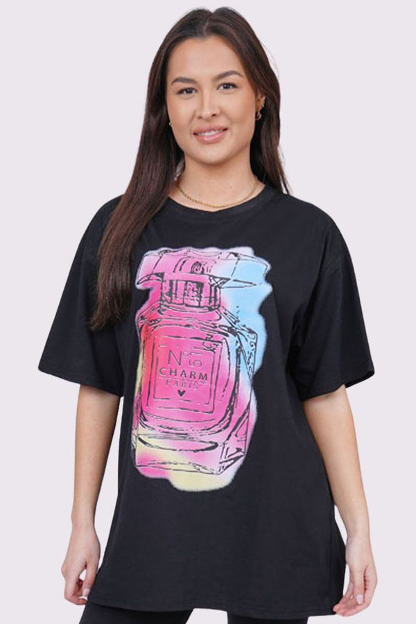 Tie Dye Perfume Print Cotton Top