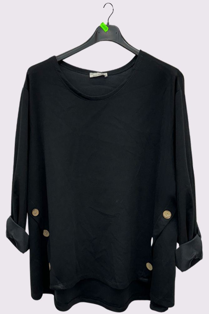 Plain Soft Feel Side Button Detail Top