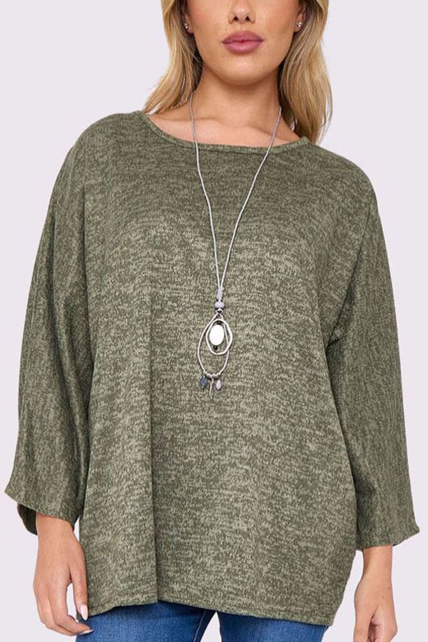 Plain Soft Feel Necklece Top