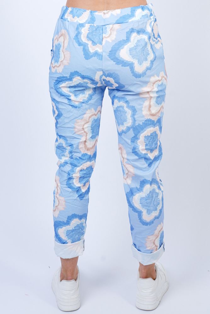 Abstract Tie Dye Print Drawstring Waistband Pants