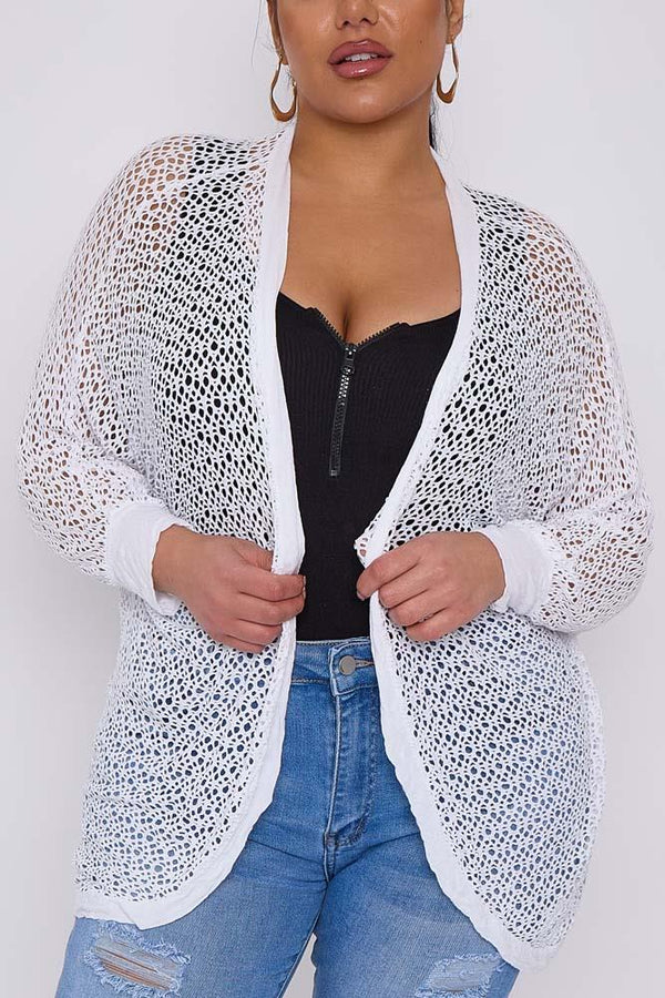 Crochet Pattern Mesh Viscose Cardigan