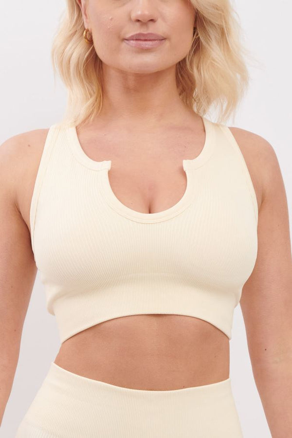 Plain Seamless Ribbed Gym Bra