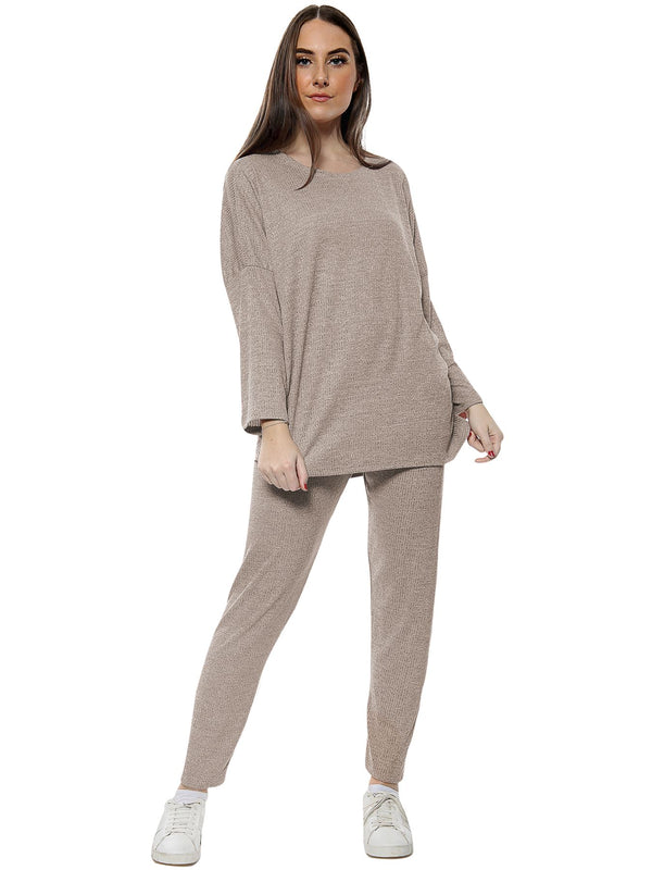 Italian Knitted Plain Long Sleeve Tracksuits