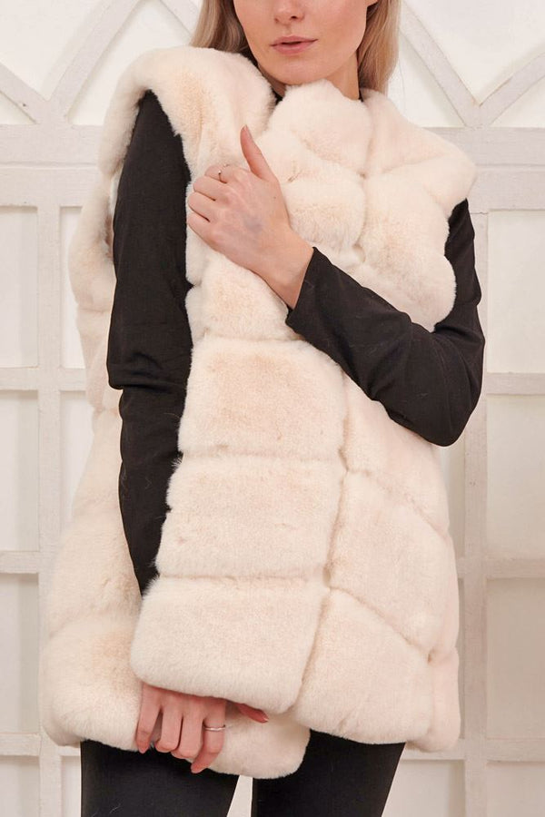 Plain Soft Feel Fux Fur Gilet