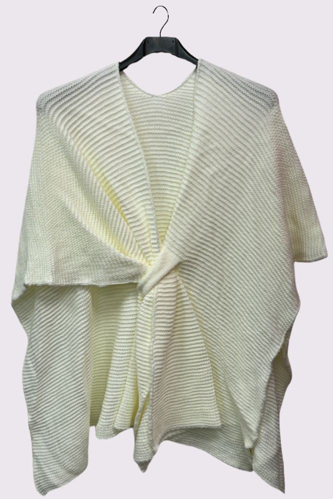 Plain Front Wrap Knitted Poncho