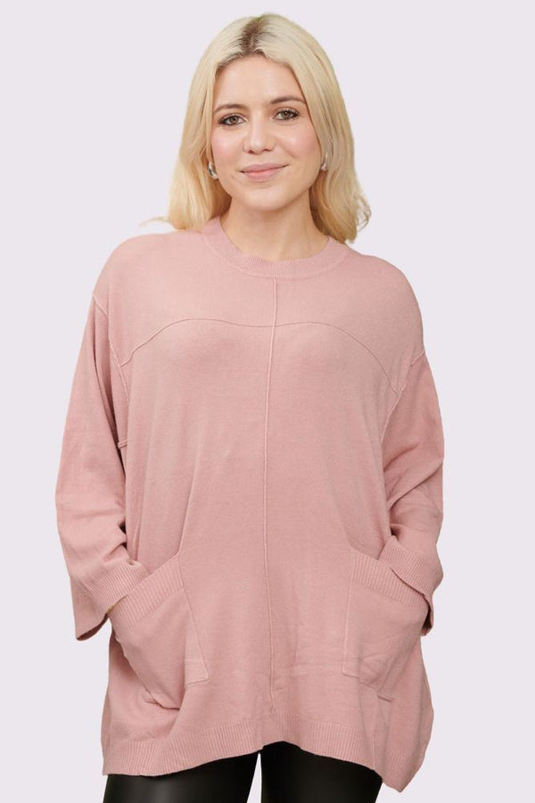 Plain Knitted Tunic Top