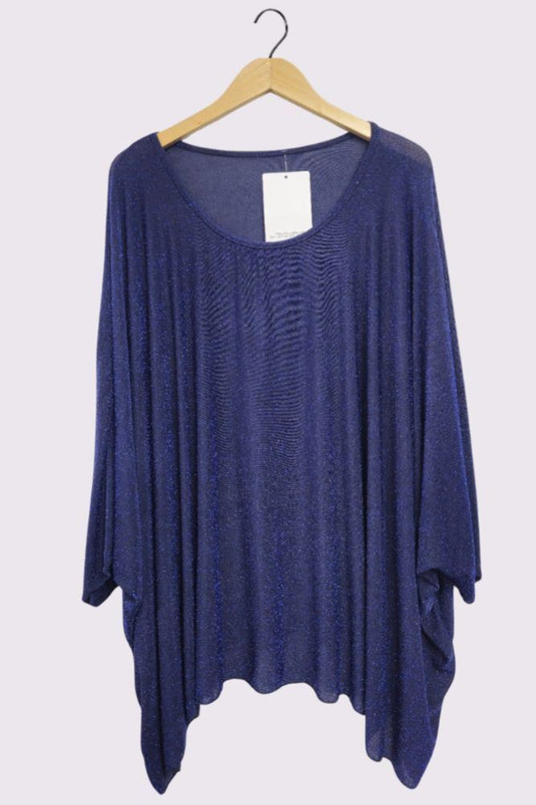 Glitter Oversized Batwing Top