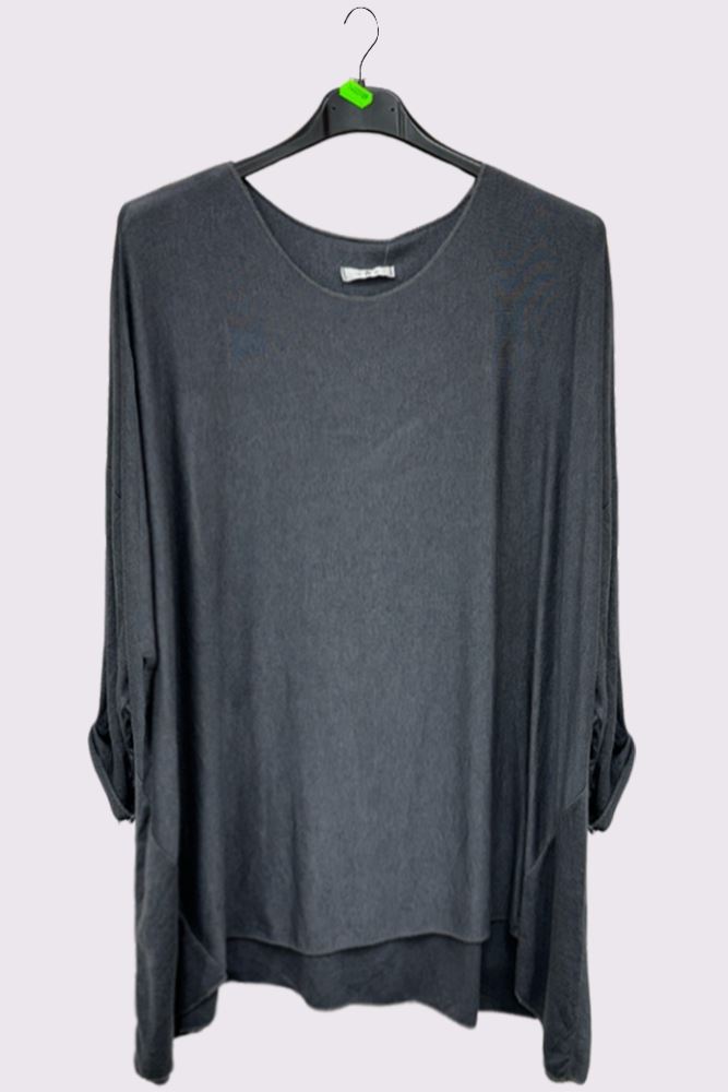 Plain Soft Feel Hanky Hem Top