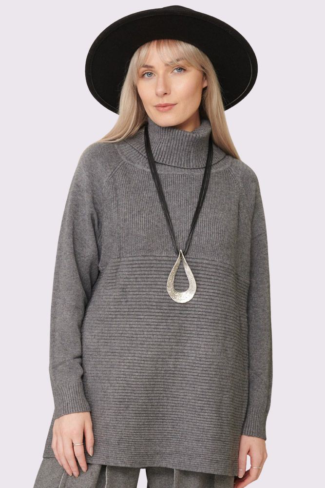 Plain Ribbed Tunic Jumper