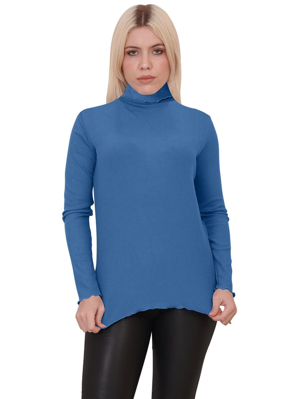 Plain Ribbed Viscose Jumper