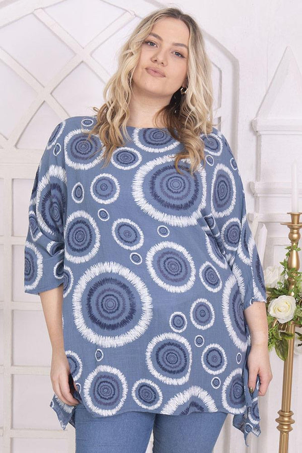 Circle Print A-Line Top