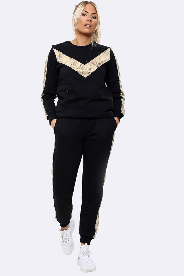 Snake Print Side Panel Loungewear Tracksuit