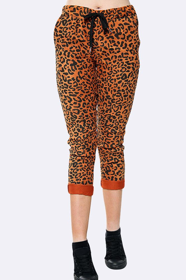 Drawstring Leopard Print Jogger