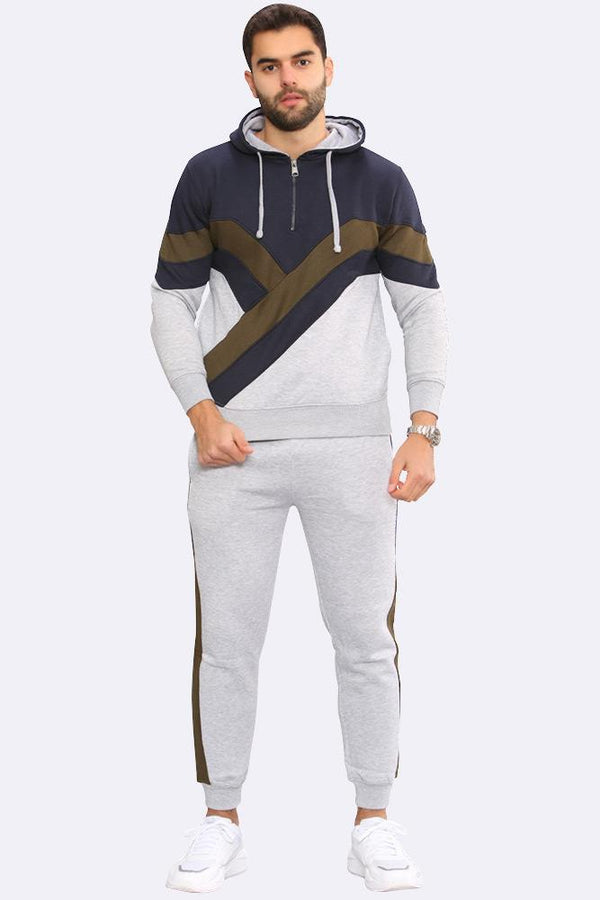 Y Panelled Fleece Hoodie & Joggers Set