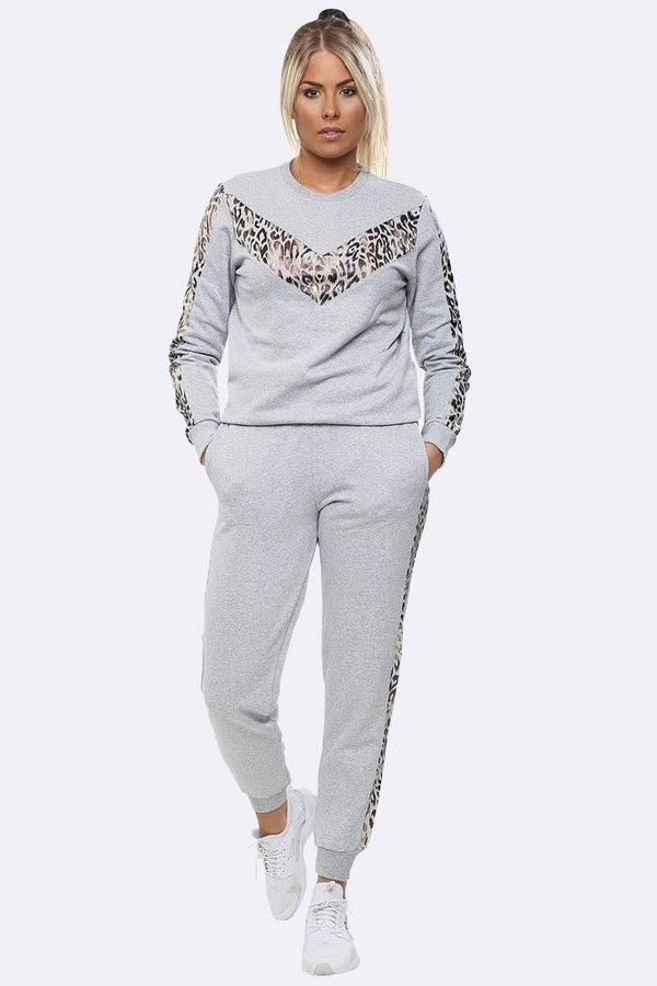 Leopard Print Side Panel Loung Tracksuit