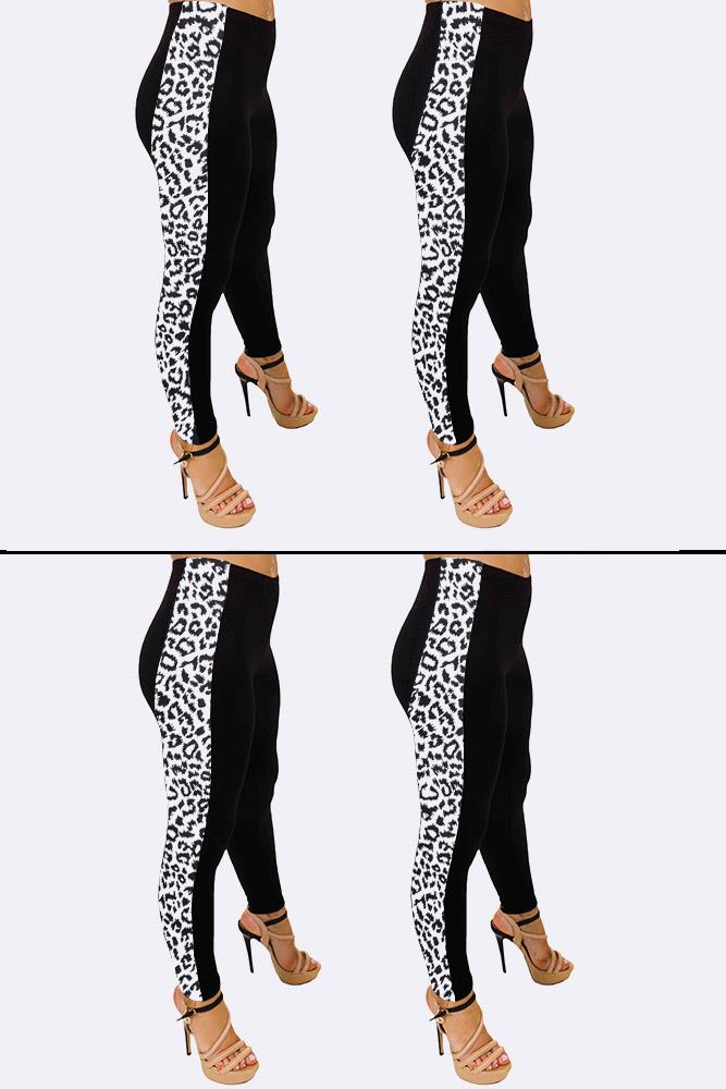 Printed Side Panel Black Legging_GRWO