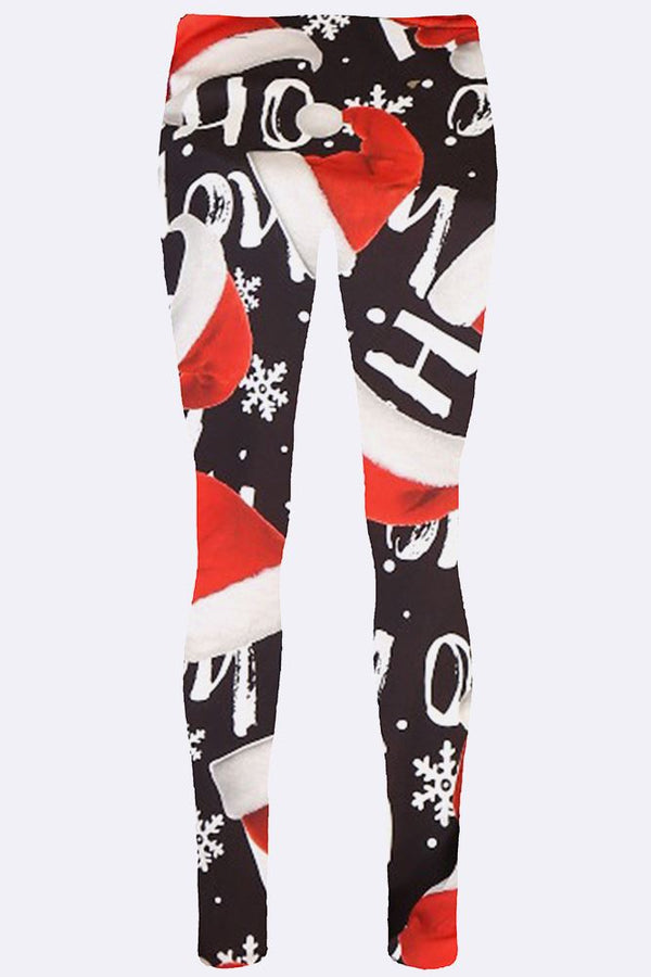 Elisabeth Santa Hat Print Xmas Legging - Love My Fashions - Womens Fashions UK