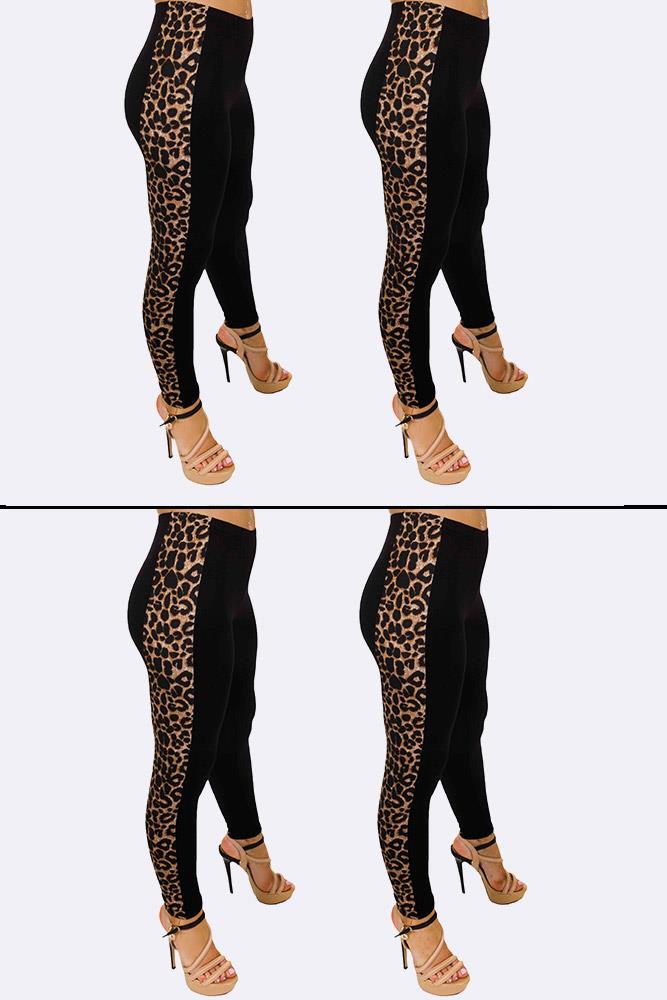 Printed Side Panel Black Legging_GRWO