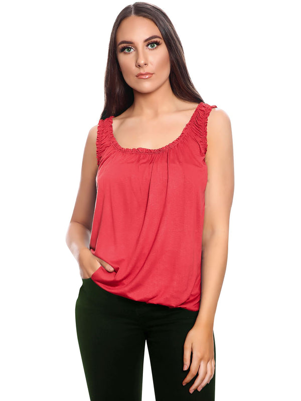 Dominika Basic Elasticated Gather Top Vest