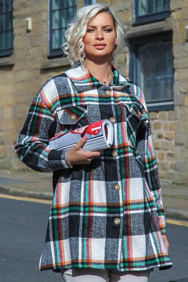 Italian Tartan Print Pocket Shacket