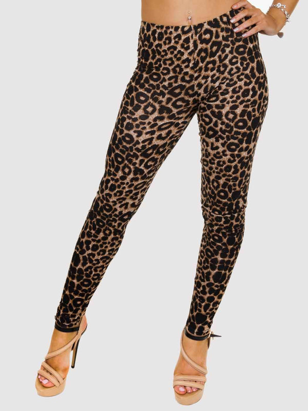 Leila Leopard Print Brown Legging